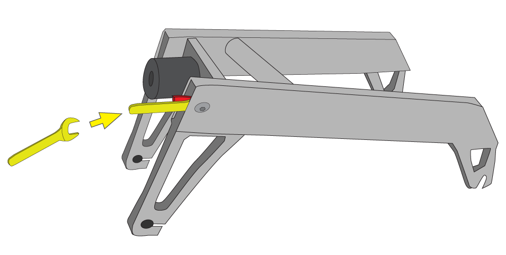 薄口の10mmのスパナでナットを押さえます