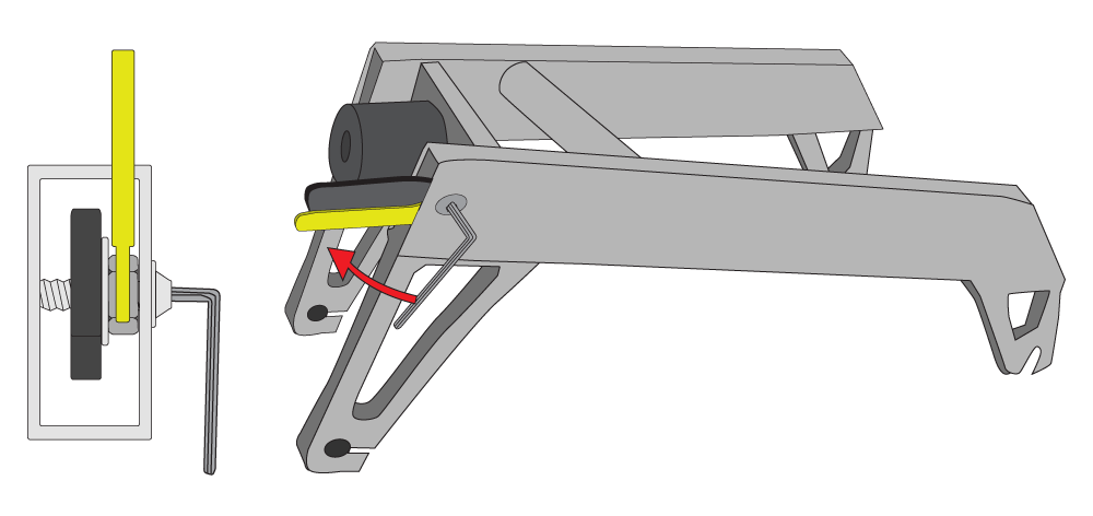4mmの六角レンチで固定ボルトを締め込みます