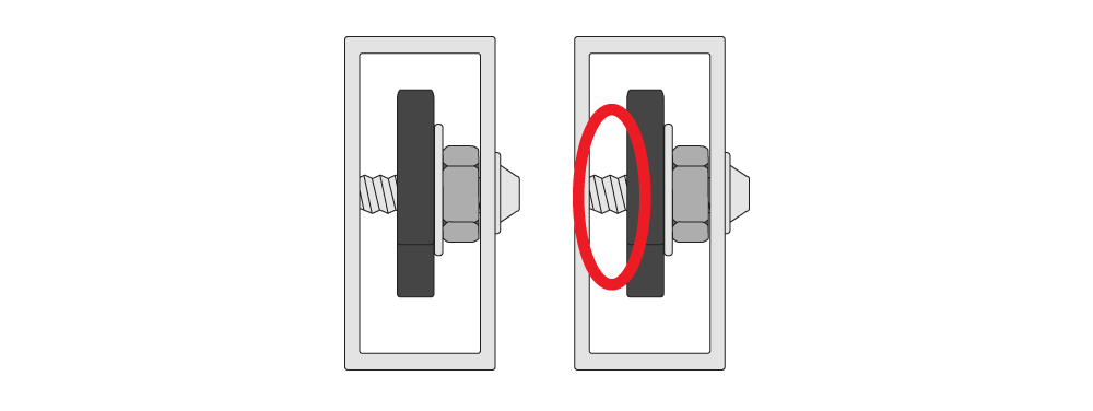 このままではフィッシュボーンが左右にガタガタしていて固定されません