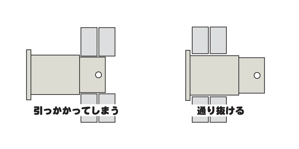 新しいピンをハンドルステムの脇から装着する