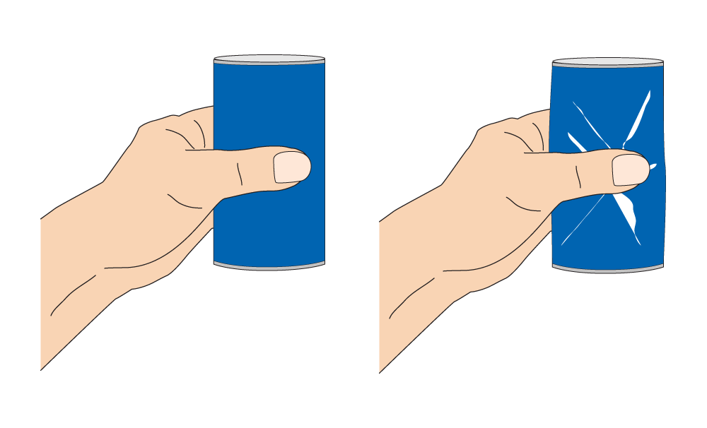 空き缶を潰した画像