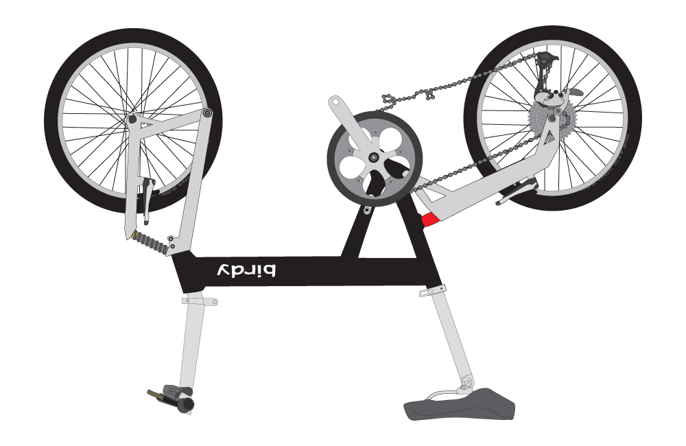 作業をし易くする為に自転車をひっくり返ります